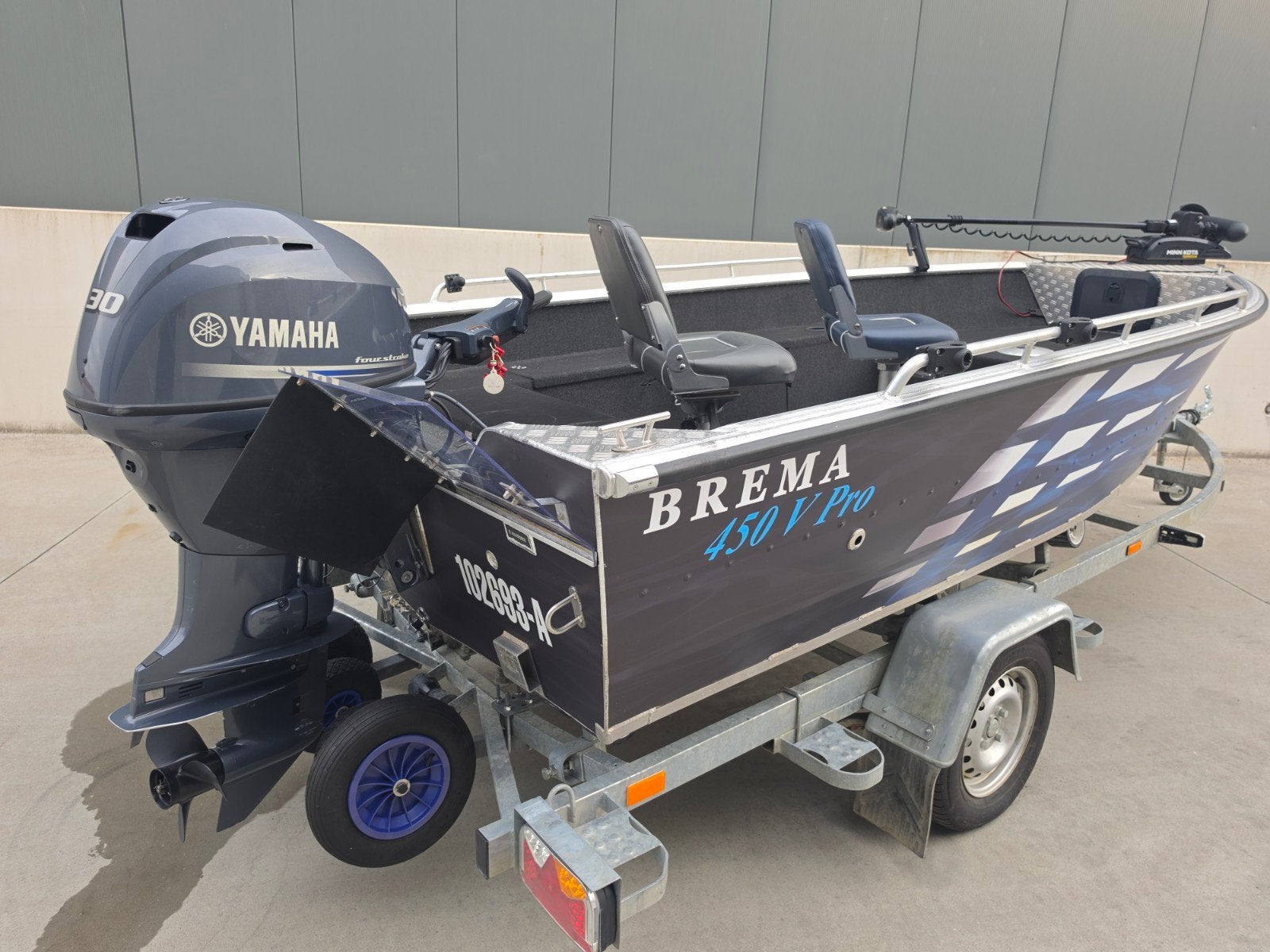 Brema 450 V Pro met Yamaha 30pk buitenboordmotor, Watersport en Boten, Overige merken, Gebruikt, Elektrische start, Ophalen of Verzenden