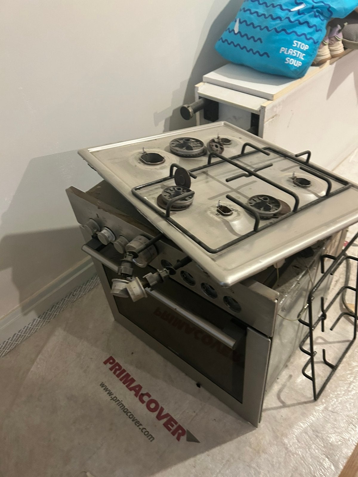Gasfornuis en oven, Witgoed en Apparatuur, Ophalen, Gebruikt, 4 kookzones, Inbouw