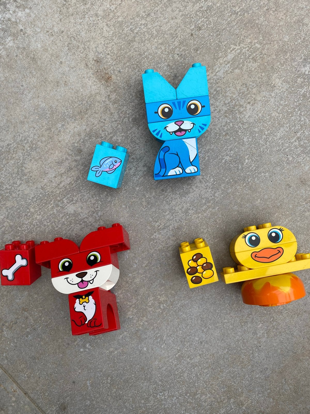 Lego Duplo Dieren: Kat, Hond en Eend nr 10858, Gebruikt, Overige thema's, Ophalen of Verzenden, Duplo