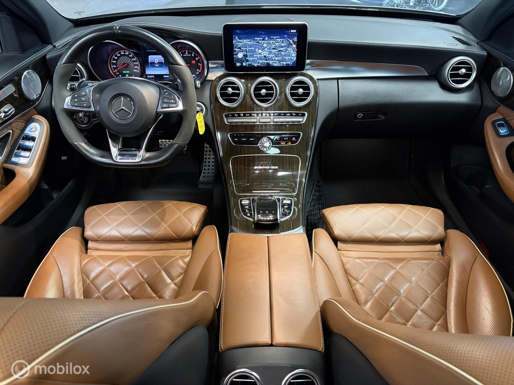 Mercedes C-klasse Estate AMG 63 S 510 PK / DESIGNO LEDER / P, Auto's, Automaat, Achterwielaandrijving, Gebruikt, Leder