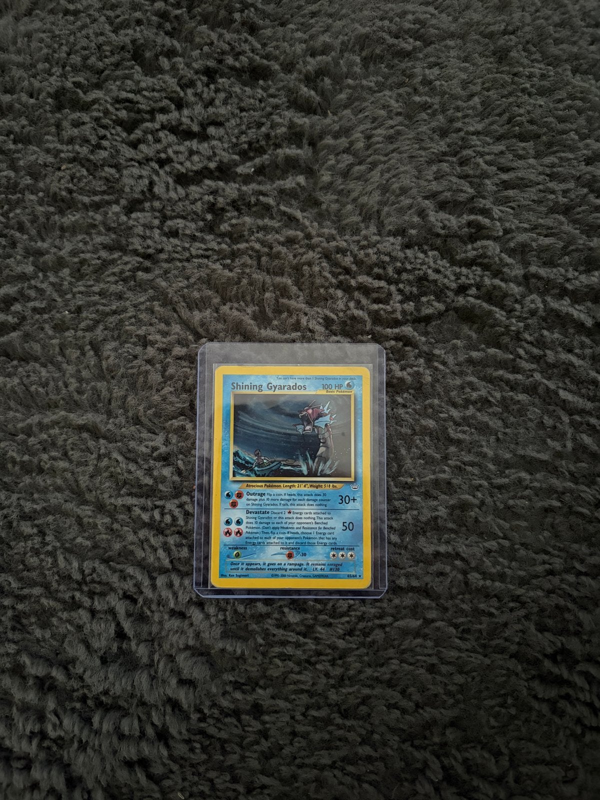 Shining Gyarados Pokémon 65/64* - Neo Revelation, Ophalen of Verzenden, Zo goed als nieuw, Losse kaart, Foil
