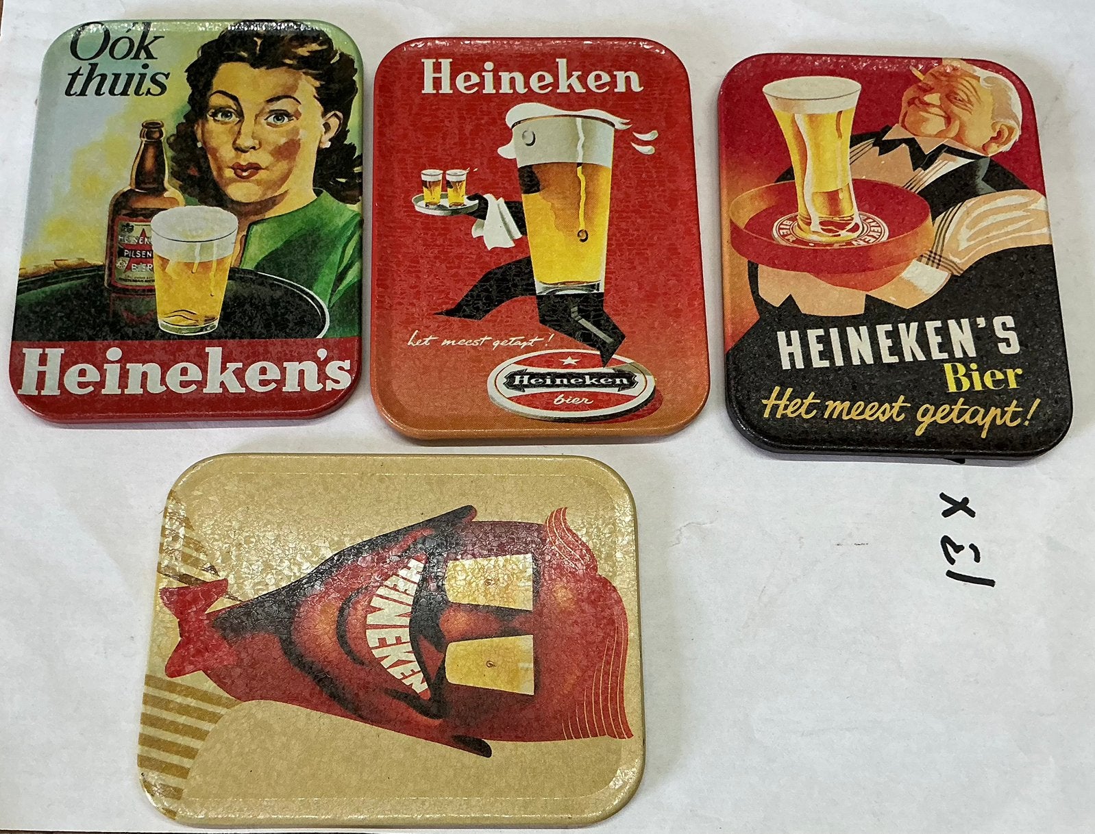 Oude heineken onderzetters, Verzamelen, Ophalen of Verzenden, Gebruikt, Overige typen, Heineken