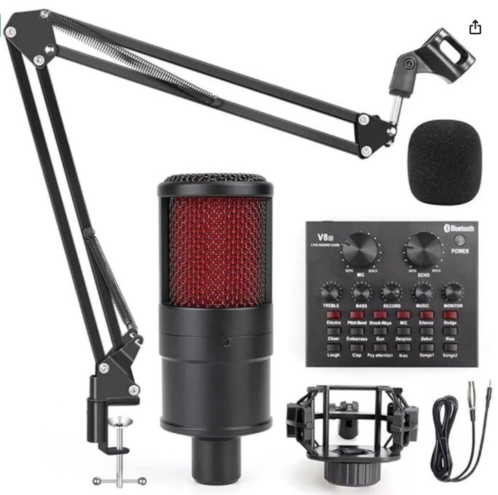 Microfoon Set met Soundboard, Ophalen of Verzenden, Zo goed als nieuw, Studiomicrofoon