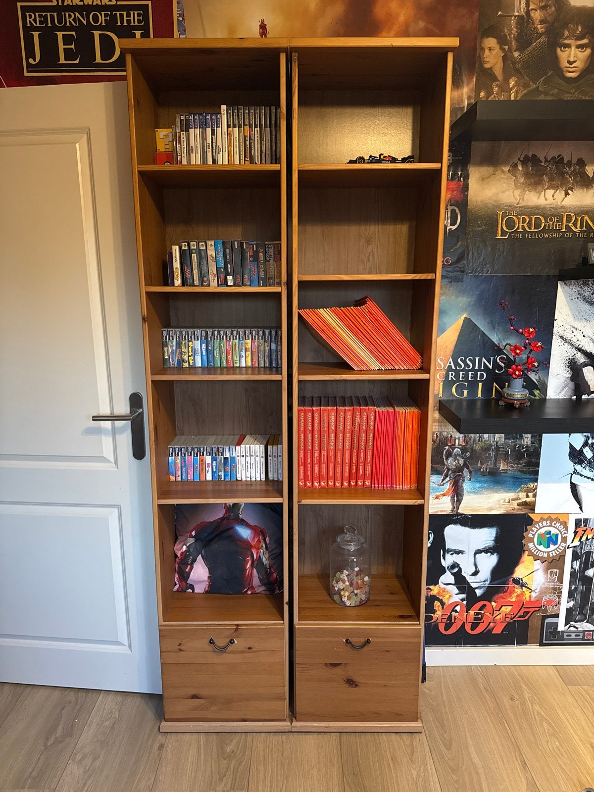 Houten Ikea Boekenkast met Lades, Ophalen, Minder dan 50 cm, 200 cm of meer, Zo goed als nieuw