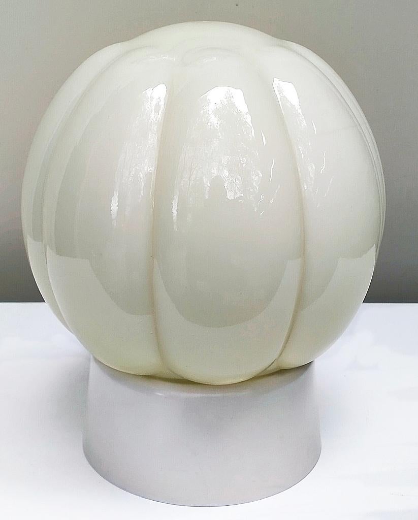 Antieke Glazen Thabur Lamp Bollamp Plafondlamp, Ophalen of Verzenden, Zo goed als nieuw, Glas, Antiek / Art Deco / Jugendstil / Thabur / Haags design
