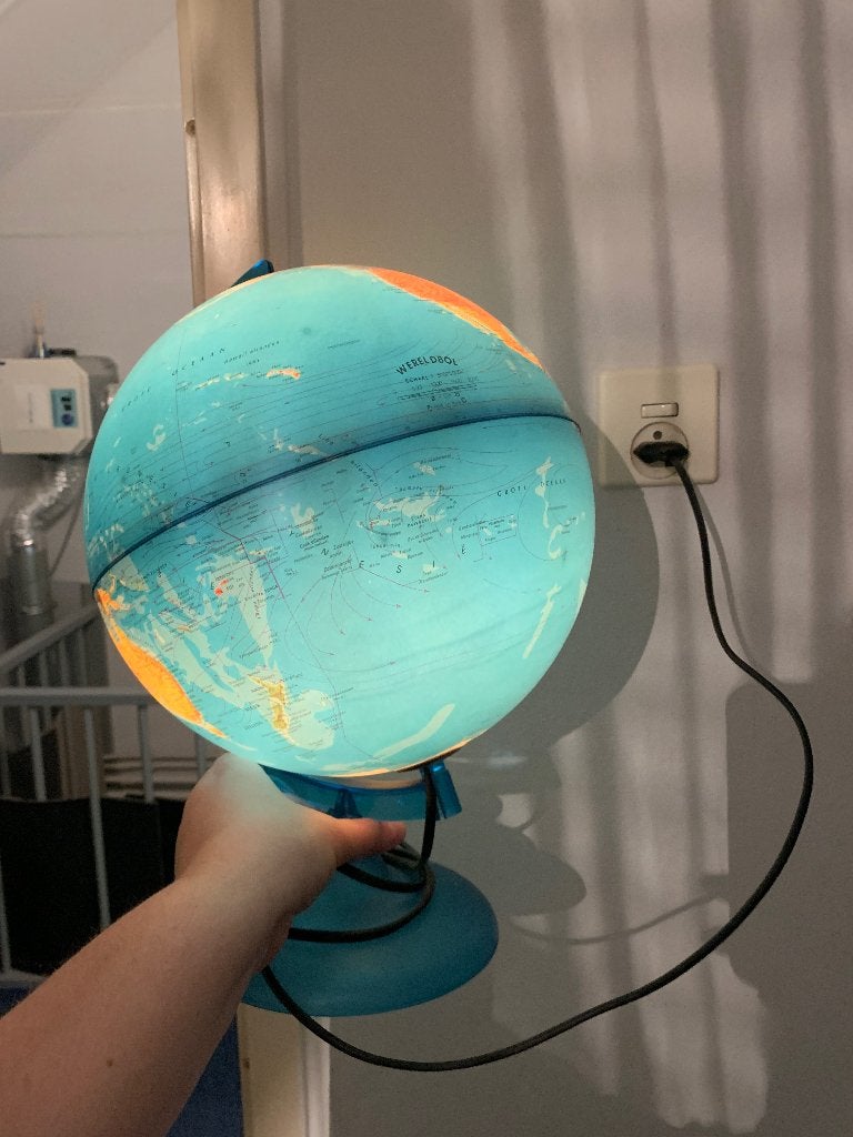 Wereldbol lamp, Ophalen, Verlicht, Zo goed als nieuw, Kinderwereldbol