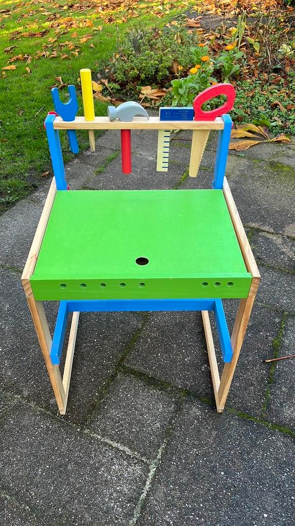 Houten Kknder Werkbank met gereedschap, Ophalen of Verzenden, Gebruikt
