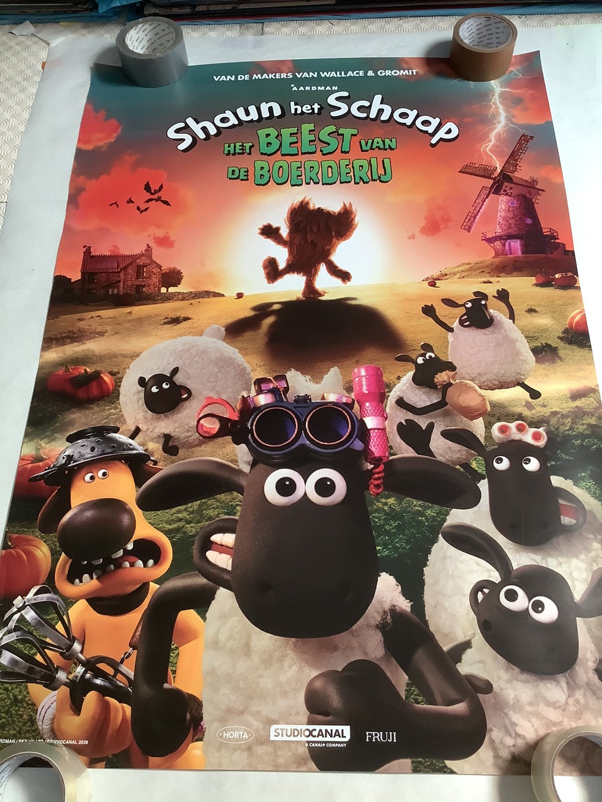 SHAUN HET SCHAAP   Filmposter   70-100 cm, Ophalen of Verzenden, Zo goed als nieuw, Deurposter of groter, Film en Tv