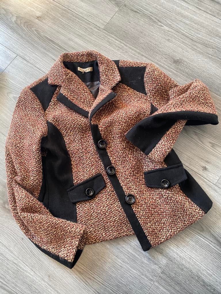 Leuke bruine zwarte jas nette colbert, Verzenden, Zo goed als nieuw, Zwart