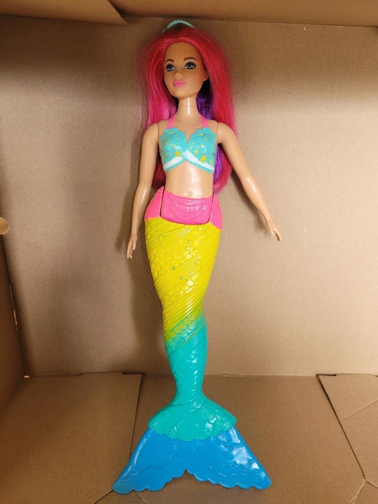 Zeemeermin barbie pop met roze haar, Ophalen of Verzenden