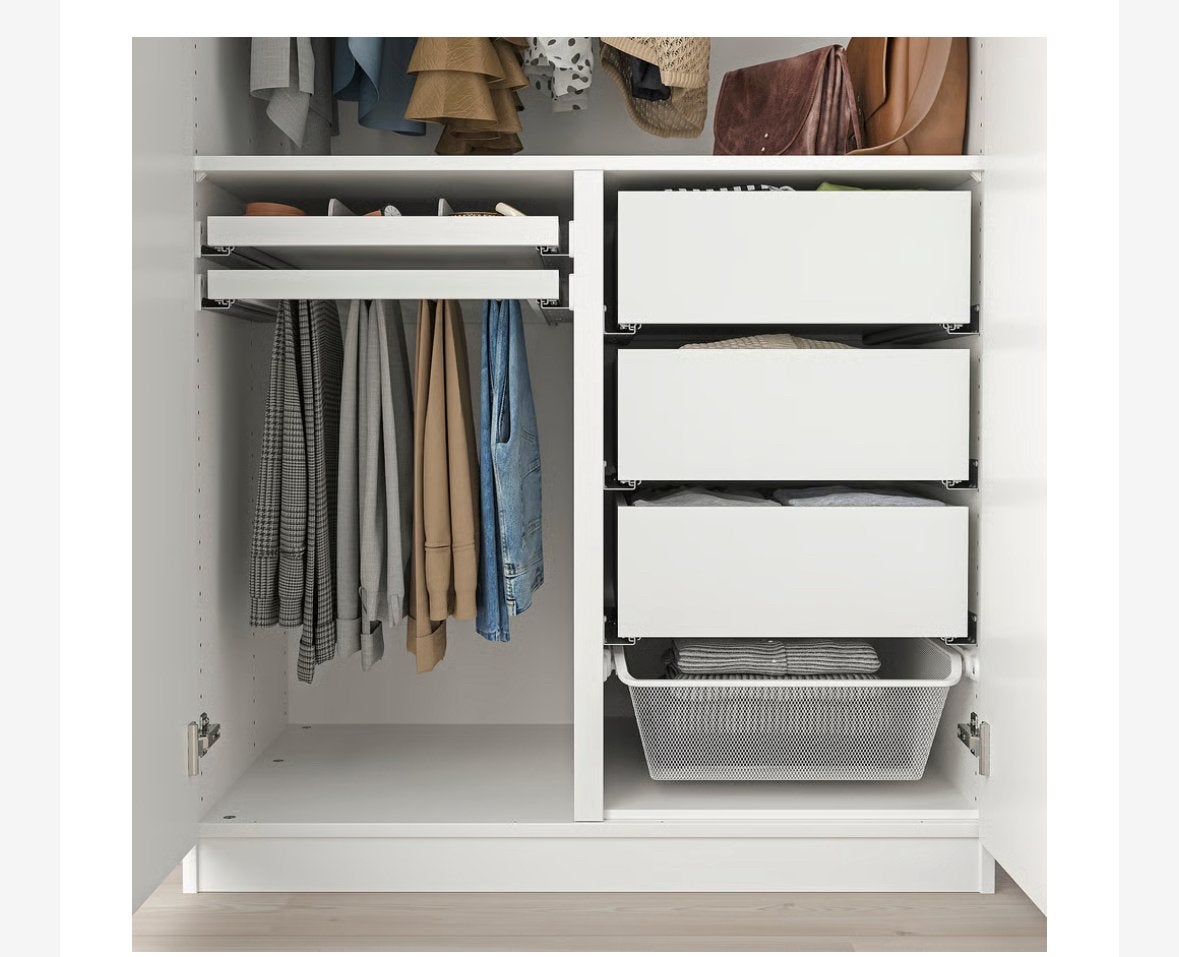 Ikea pax kast verdeler met 2 lades en broeken roedes, Ophalen, 200 cm of meer, 50 tot 100 cm, 50 tot 75 cm