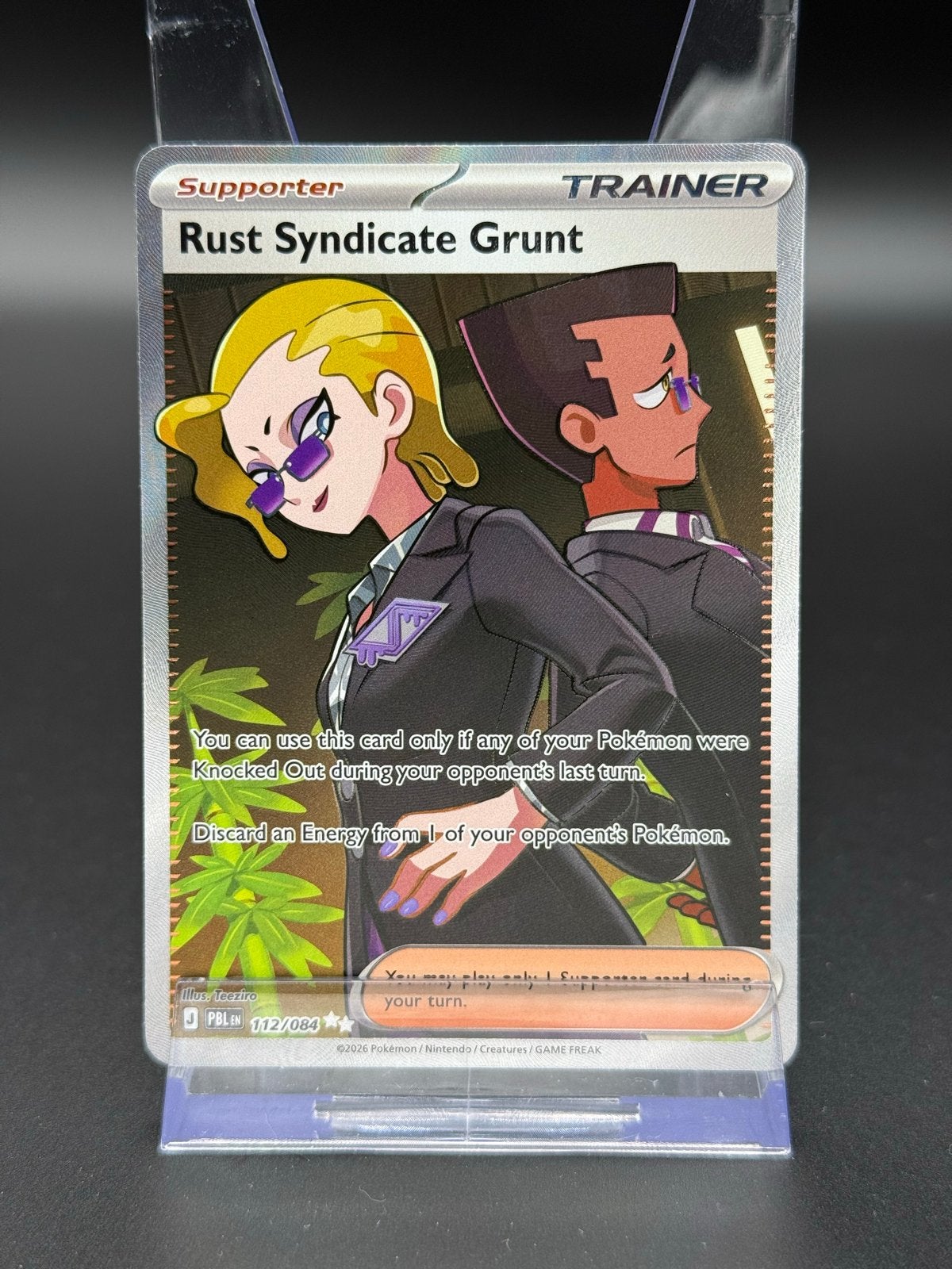 Rust Syndicate Grunt - Pokémon Pitch Black - #112/084 PBL, Ophalen of Verzenden, Zo goed als nieuw, Losse kaart, Foil