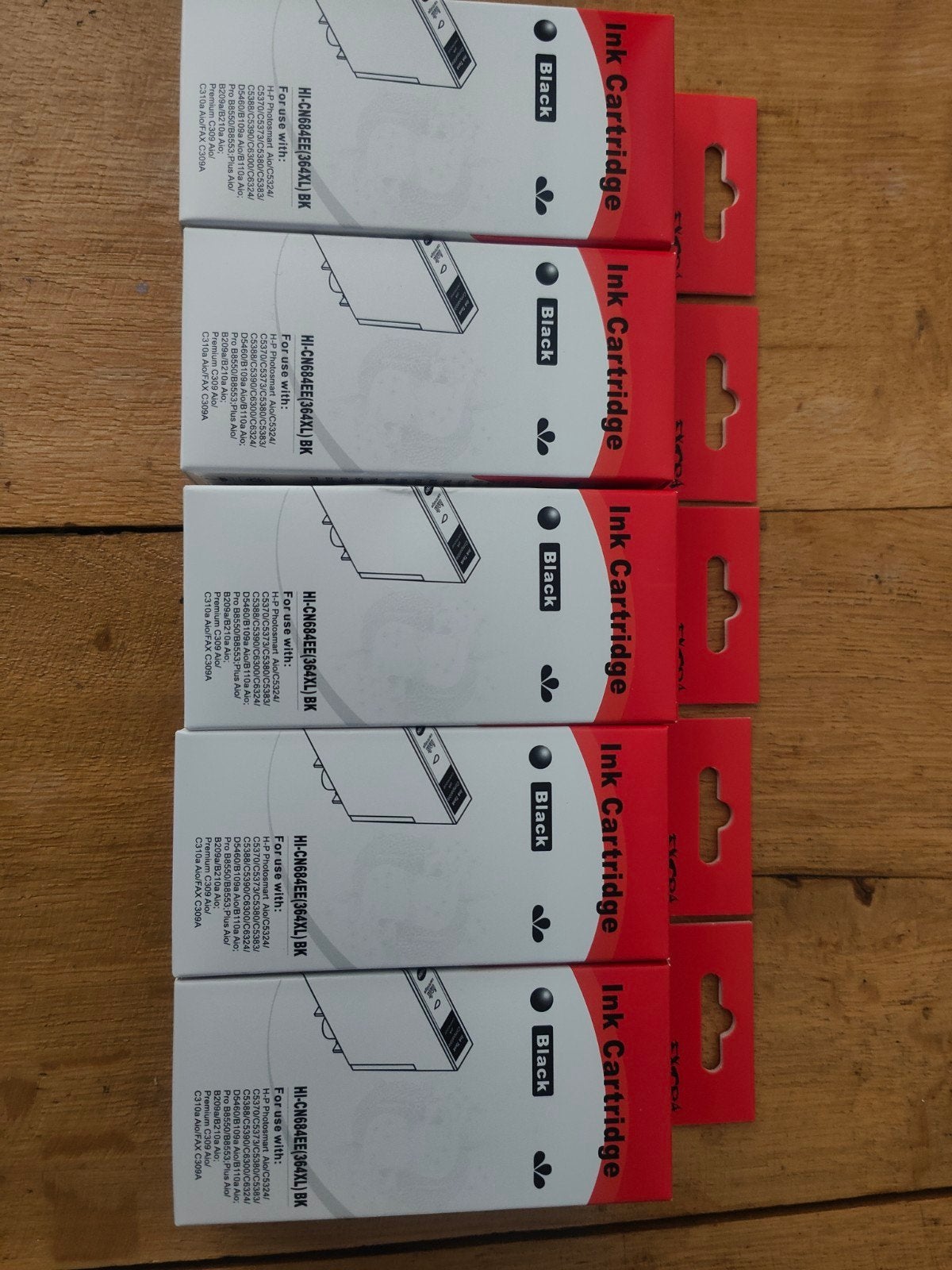 5x HP 364XL Zwarte Inktcartridges - Nieuw, Computers en Software, Ophalen of Verzenden, Nieuw, Cartridge, HP