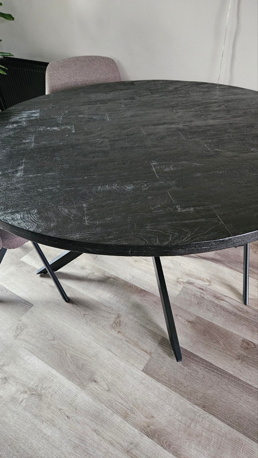 mahoniehout zware ronde tafel, Ophalen, Rond, Vier personen, 100 tot 150 cm