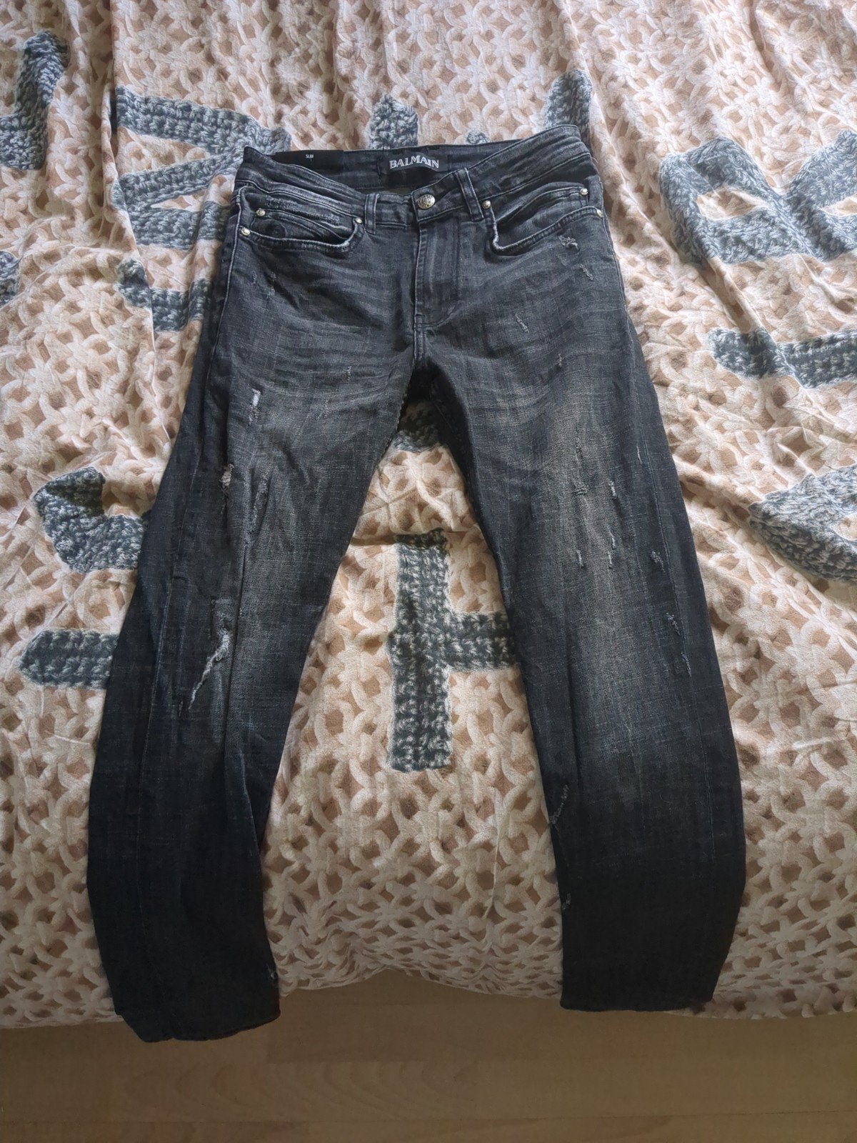 Balmain Slim Fit Jeans - Maat Small, Balmain, Zwart, W32 (confectie 46) of kleiner, Ophalen of Verzenden