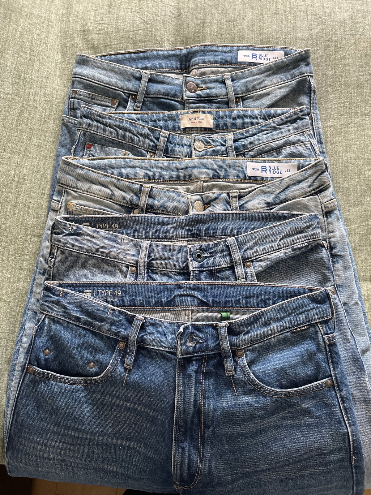 GRATIS 5 Heren Jeans Maat 30/32: WE, G-Star, Anti Blue, Kleding | Heren, Spijkerbroeken en Jeans, Ophalen, Gedragen, Blauw, W32 (confectie 46) of kleiner