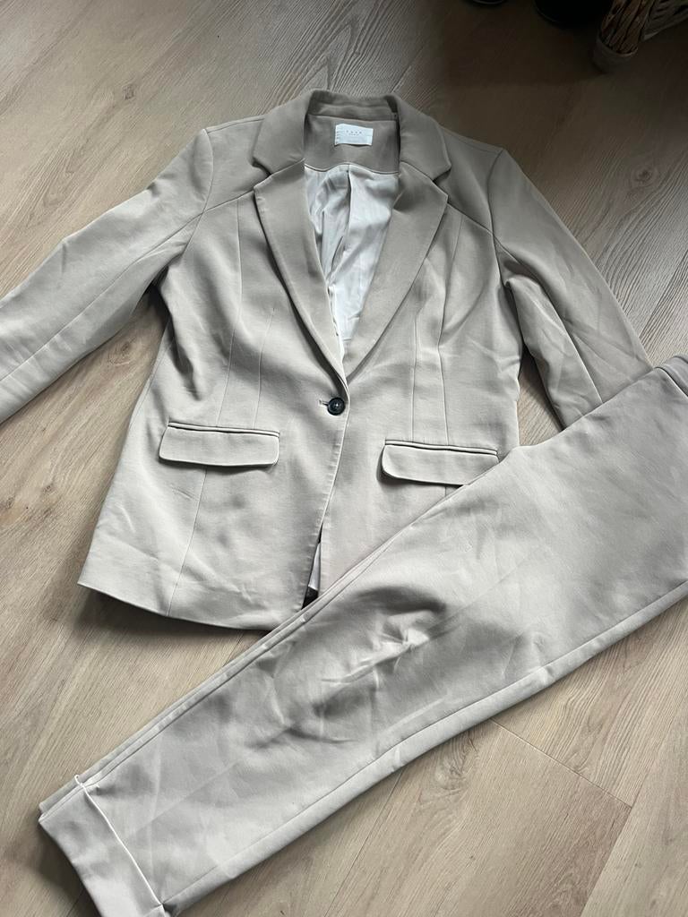 Yaya blazer met bijpassende broek, Kostuum of Pak, Beige, Ophalen of Verzenden, Maat 36 (S)