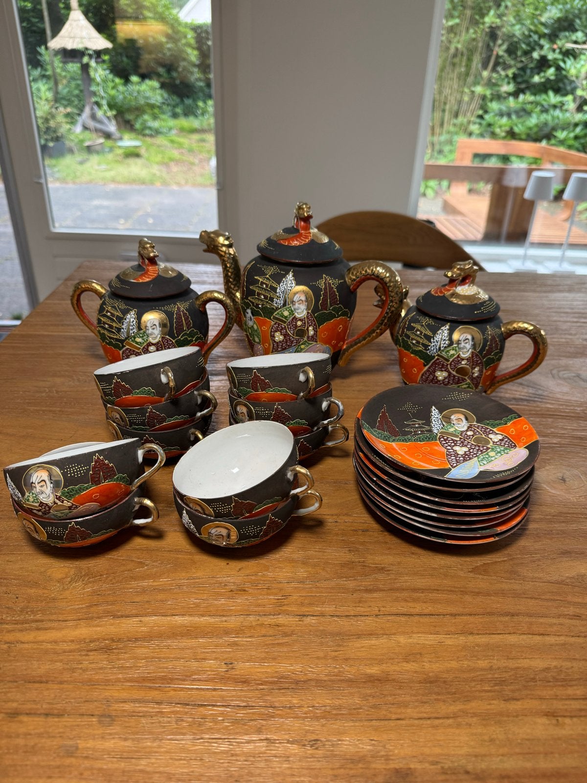 Prachtig Satsuma Servies - Theekan, Melkkan, Suikerpot, Kopj, Ophalen of Verzenden