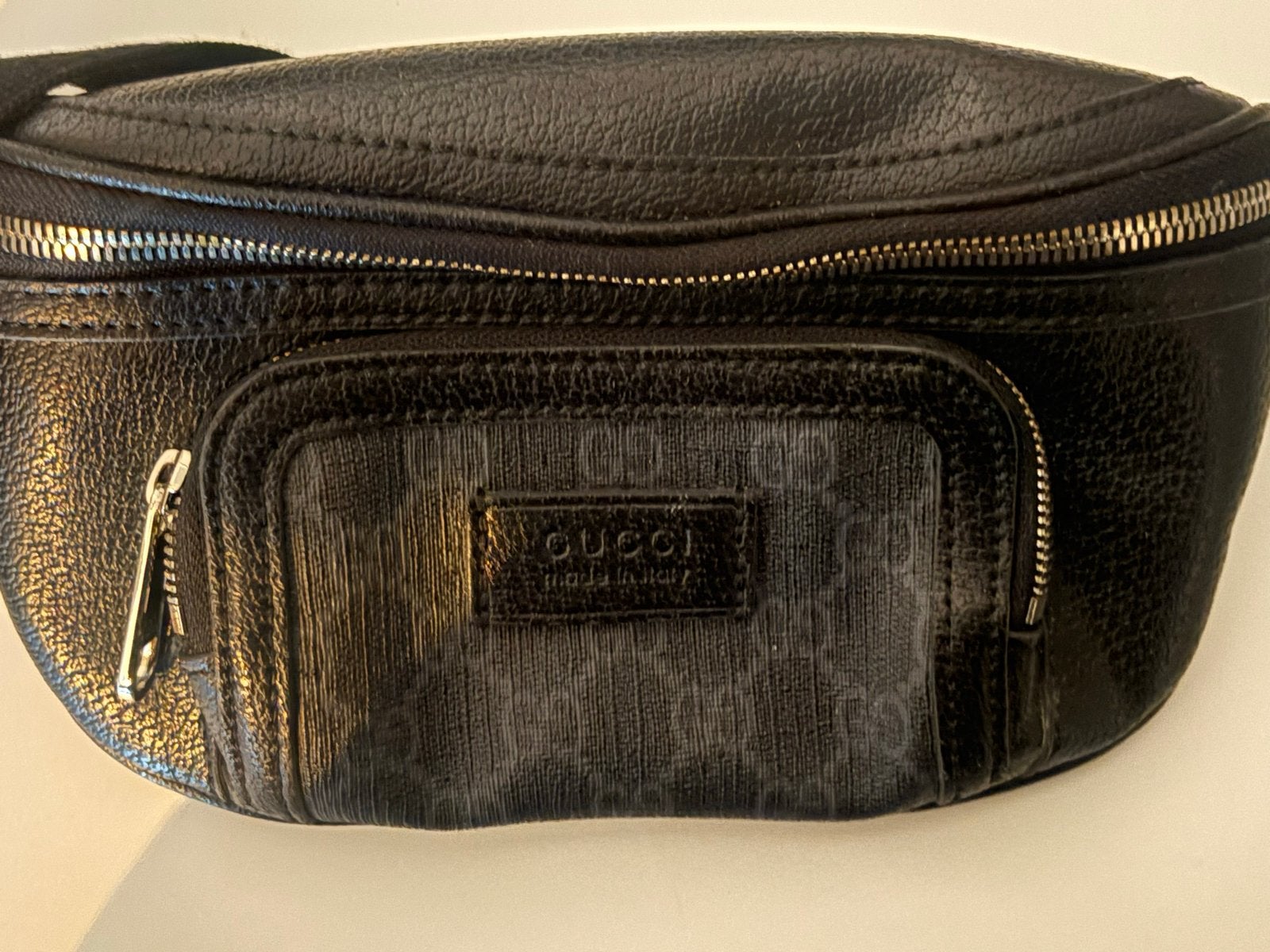 Gucci heuptas/crossbody tas zwart leer, Sieraden, Tassen en Uiterlijk, Ophalen of Verzenden, Gebruikt, Zwart