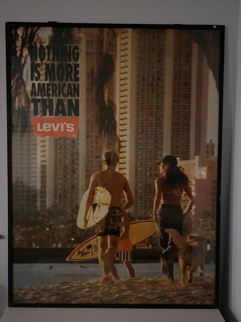 Vintage Originele Levi’s winkelposter 1986 120×160 cm, Ophalen
