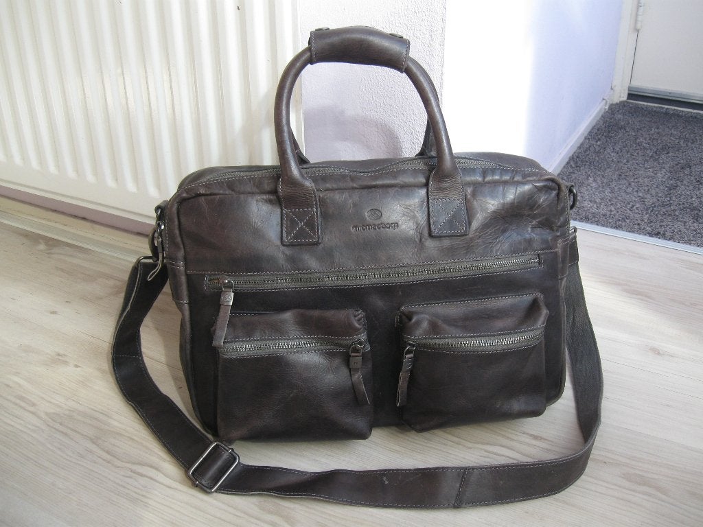 MICMACBAGS grote royale leren tas donkergrijs als nieuw, Sieraden, Tassen en Uiterlijk, Tassen | Schoudertassen, Ophalen of Verzenden