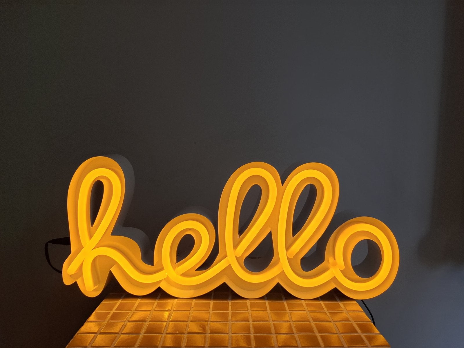Neon letterlamp 'hello' - Geel, Overige merken, Kunststof, Geel, Overige fittingen