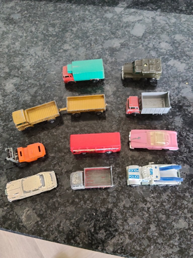 Vintage Matchbox speelgoedauto's en vrachtwagens, Ophalen of Verzenden, Gebruikt