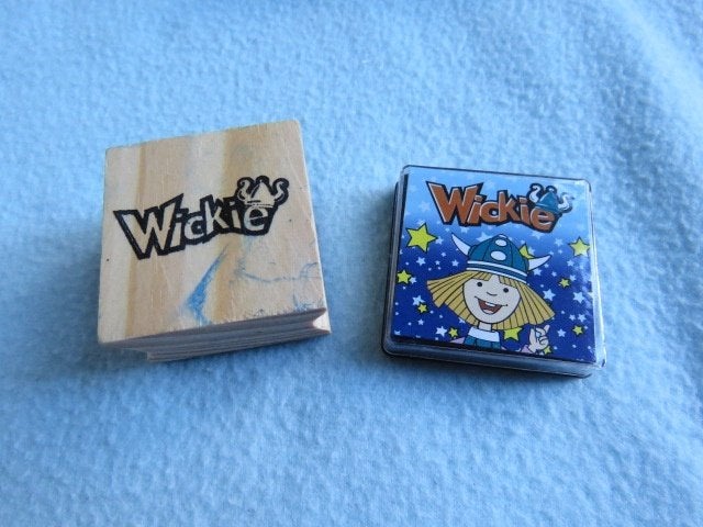 Stempel + stempeldoosje Wickie de Viking, Kinderen en Baby's, Ophalen of Verzenden, Gebruikt, Knutselen