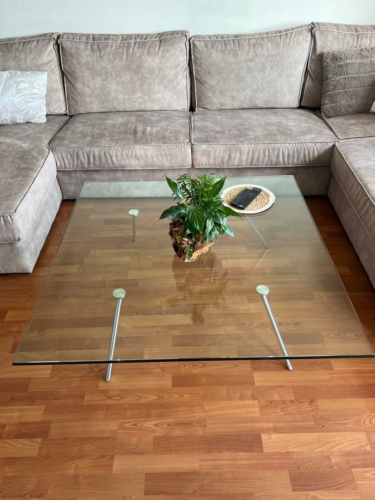 Beek Maupertuus Salontafel - Henk Vos Design, Ophalen, Gebruikt, Vierkant, Glas