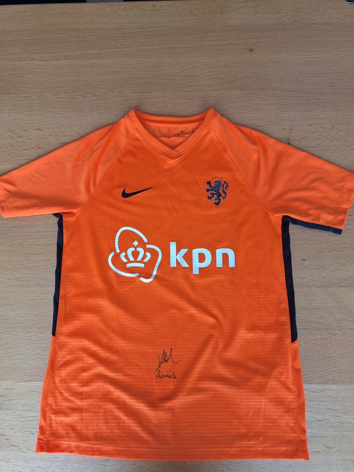 Oranje leeuwinnen shirt met handtekening vanAnouk Hoogendijk, Ophalen of Verzenden, Gebruikt, Nike, Jongen of Meisje