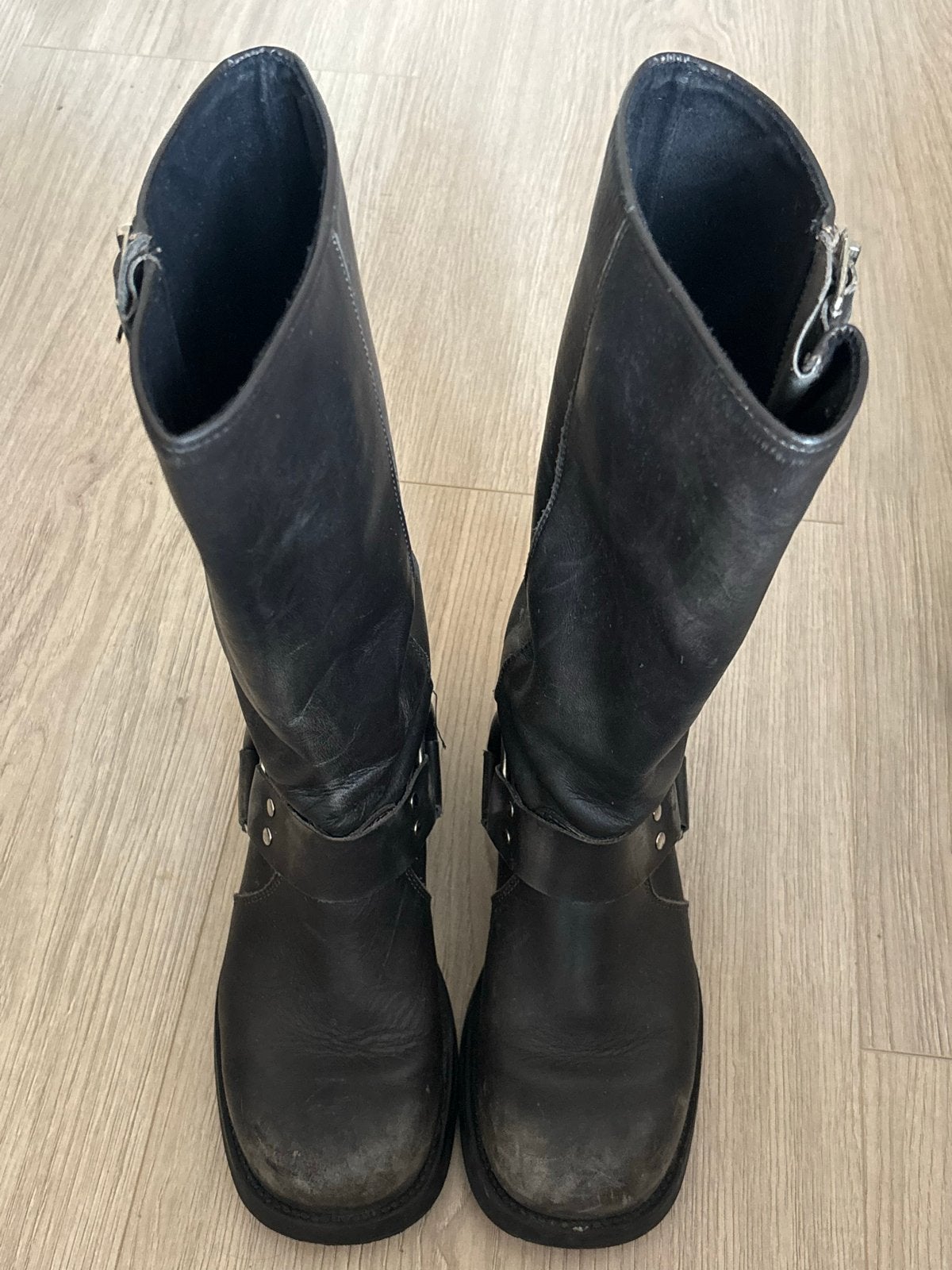 Steve Madden zwarte leren laarzen, Ophalen of Verzenden, Gedragen, Zwart, Hoge laarzen