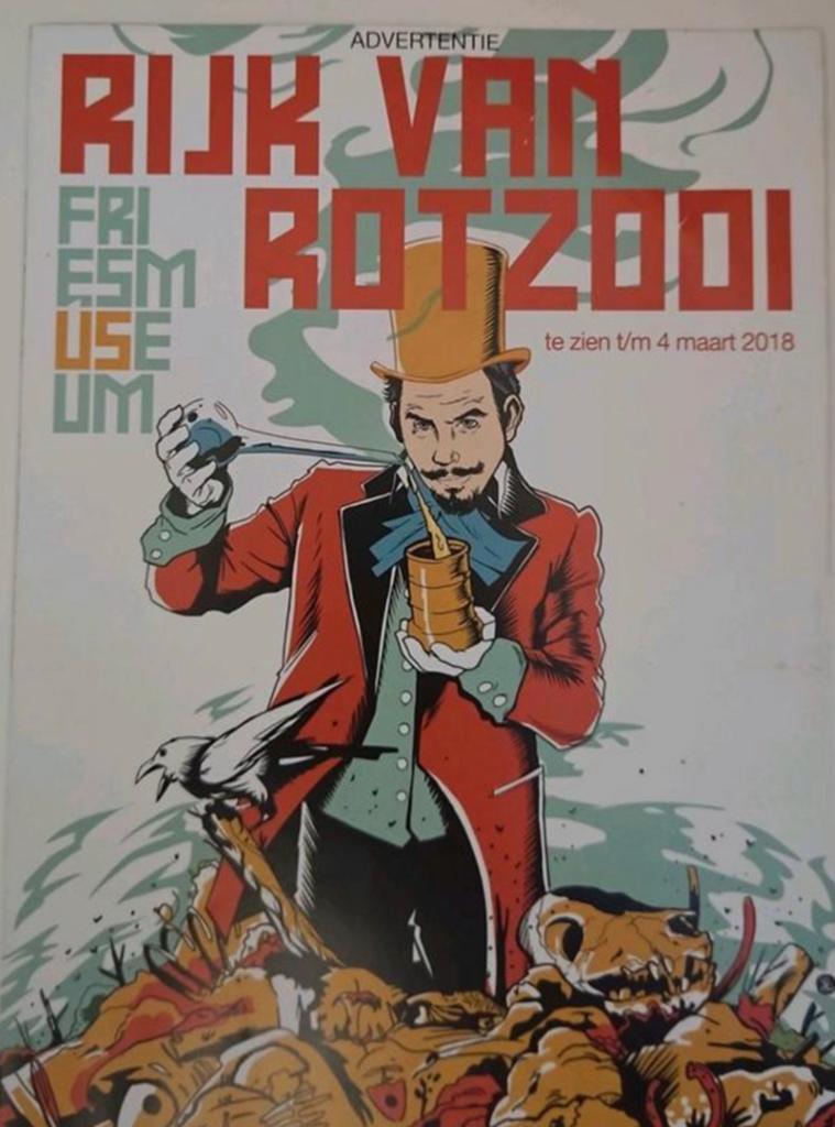 Gezocht: folder Rijk van Rotzooi - Fries museum, Eén stripboek, Ophalen of Verzenden, Zo goed als nieuw