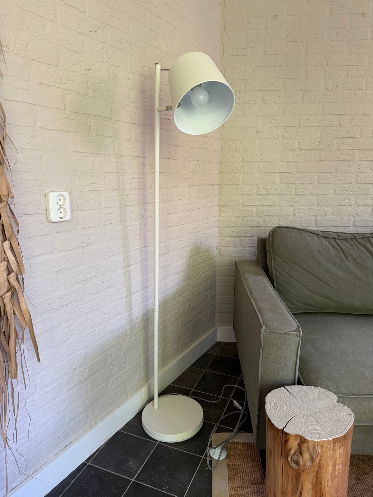 Witte vloerlamp van het merk zuiver, Ophalen, Gebruikt, E27 (groot), Metaal