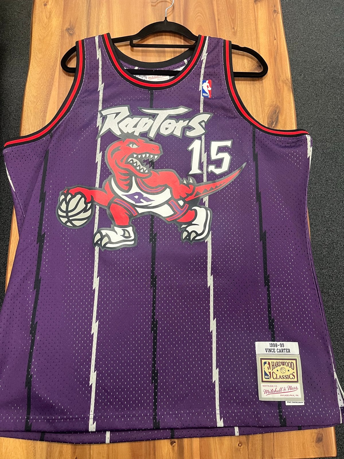 2 Toronto Raptors NBA Jersey - Vince Carter #15, Paars, Maat 56/58 (XL), Ophalen of Verzenden, Zo goed als nieuw