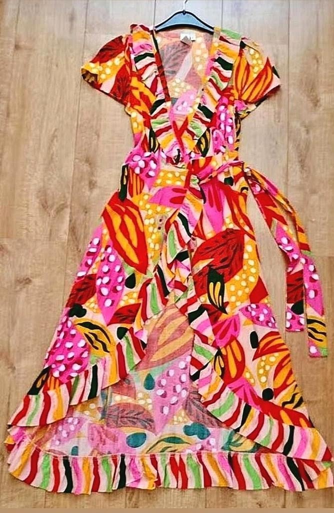 NIEUWEe tropical jurk met ruches van YAS! (KOOPJE!!), Kleding | Dames, Jurken, Nieuw, Ophalen of Verzenden, Roze, Maat 34 (XS) of kleiner