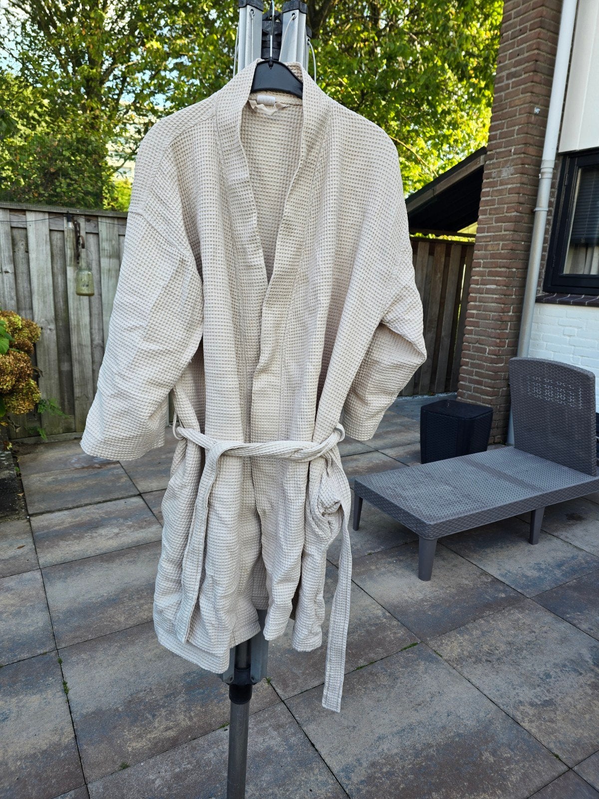 badjas sauna  creme wafel dames heren L XL, Ophalen of Verzenden