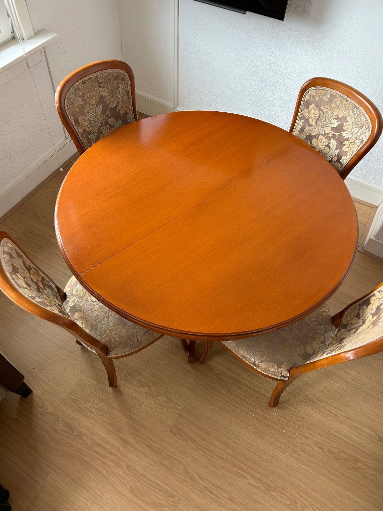 Eettafel set kersenhout selva, Ophalen, Gebruikt, 50 tot 100 cm, 150 tot 200 cm