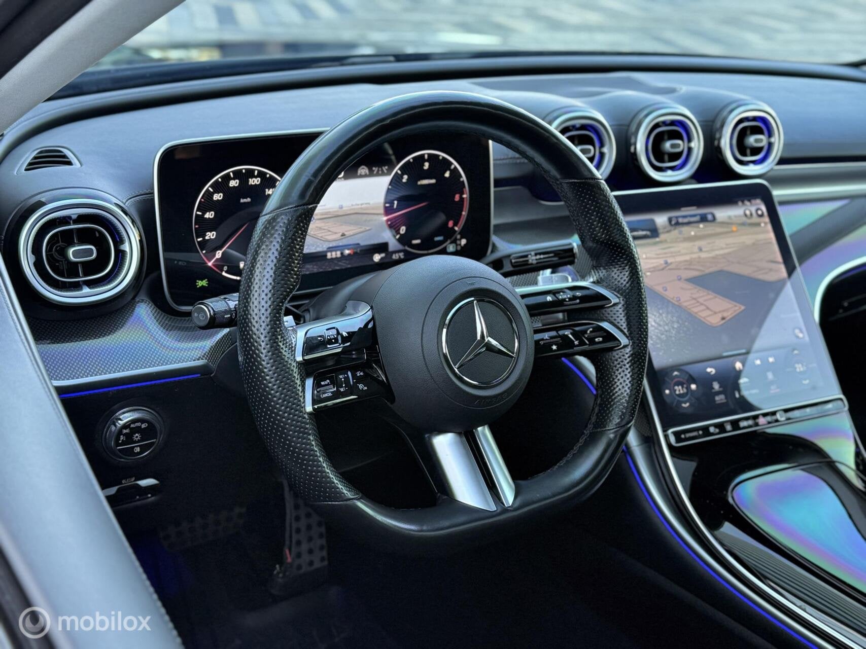 Mercedes C-klasse Estate 220d AMG Line|Pano|Memory|Burmester, Auto's, Achterwielaandrijving, Zwart, Diesel, Automatische klimaatregeling