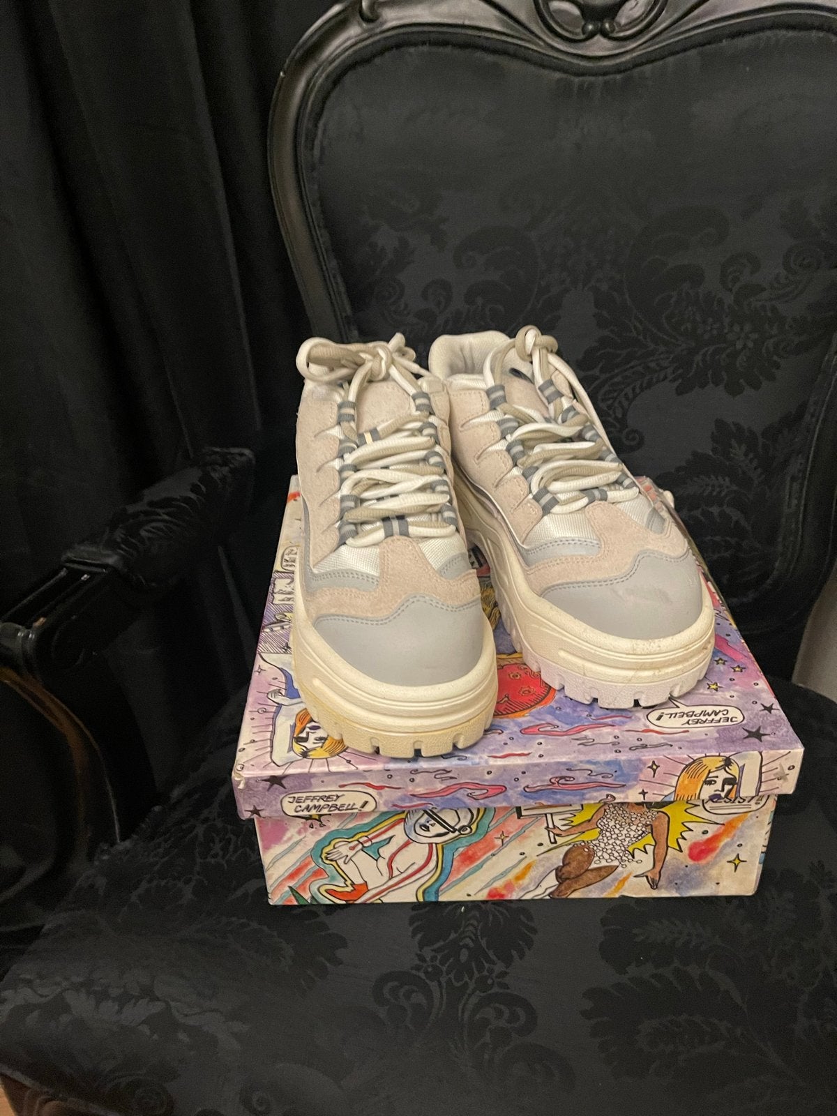 Jeffrey Campbell sneakers - Zo goed als nieuw, Ophalen of Verzenden, Zo goed als nieuw, Beige, Sneakers of Gympen