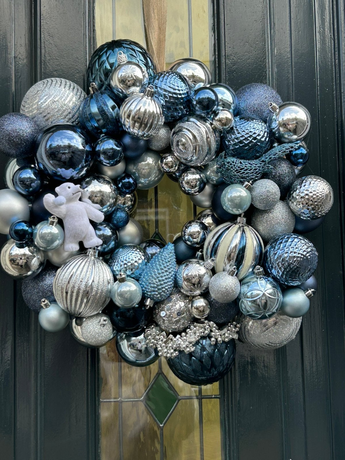 Handgemaakte kerstkrans met led en timer, Ophalen, Krans, 45 cm, Nieuw