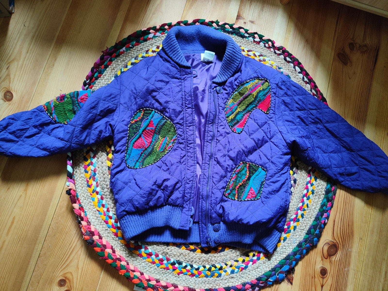 Vintage jas Japans. Paars met Patches, Paars, Ophalen of Verzenden, Maat 36 (S), J Club