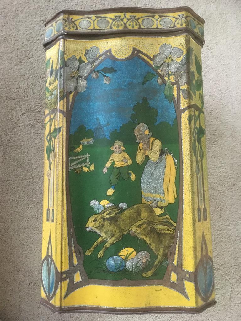 Pasen antiek groot jugendstil blik ca. 1900, Ophalen of Verzenden
