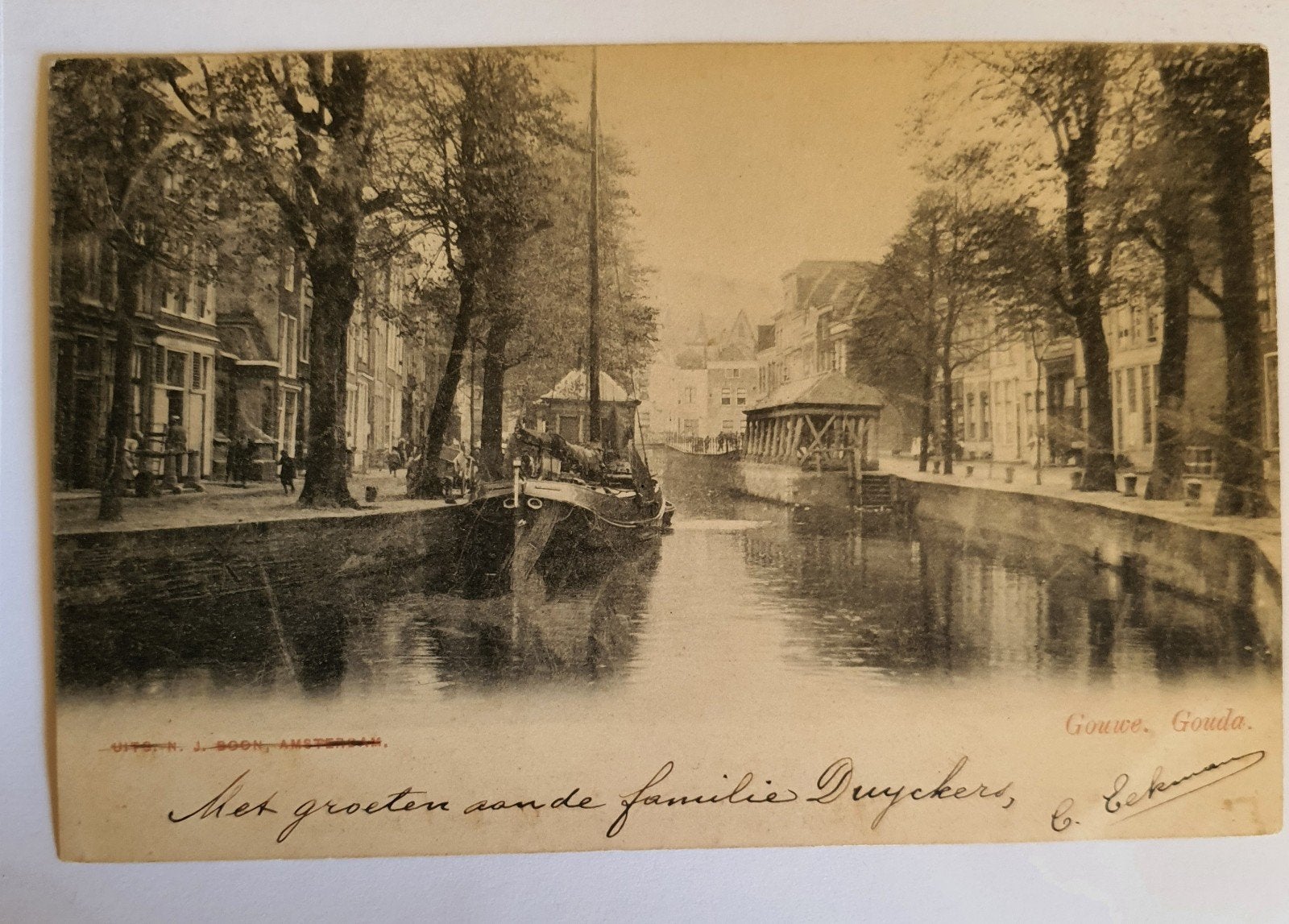 Gouda visbank gouwe, Ophalen of Verzenden, Voor 1940, Overige onderwerpen
