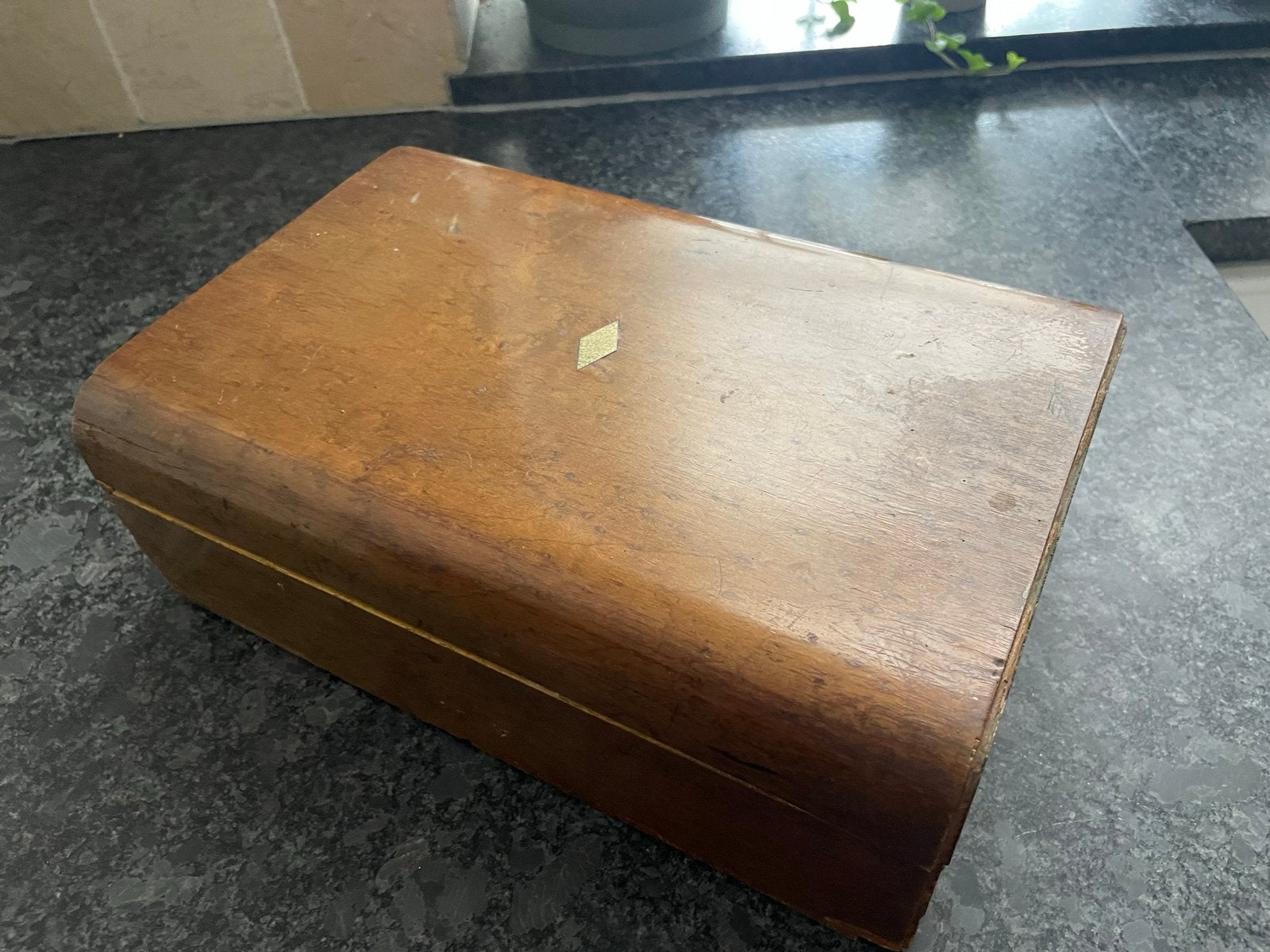 Antieke houten scheerkist met spiegel en lade, Ophalen