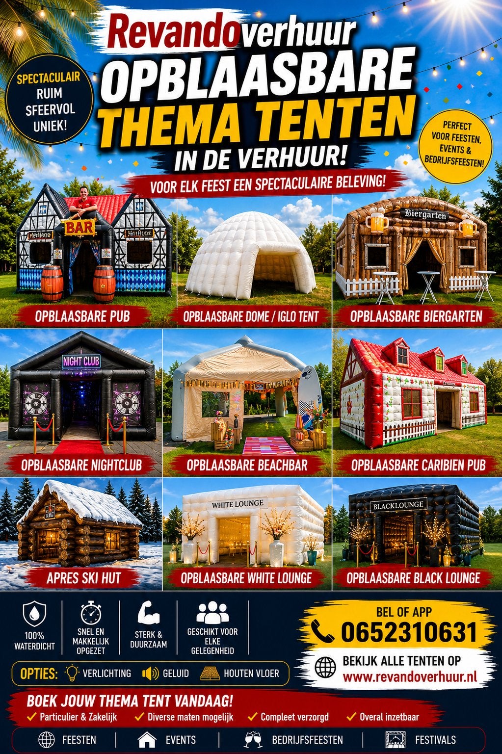 Opblaasbare tent/ opblaasbare partytent huren, Hobby en Vrije tijd, Ophalen of Verzenden, Zo goed als nieuw, Verjaardag