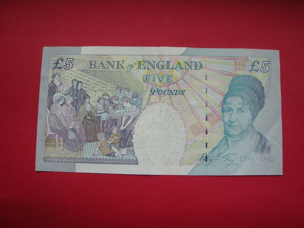 Kavel bankbiljet Engeland 5 Pond Elizabeth Frey., Postzegels en Munten, Verzenden, Overige landen, Los biljet