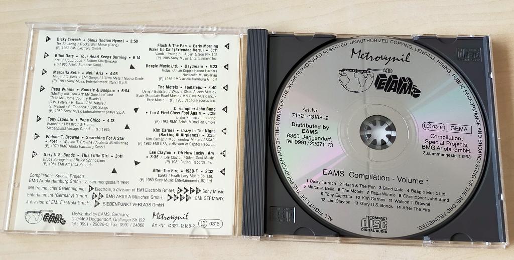 Eams Compilation Volume 1 CD 1993, Ophalen of Verzenden, Zo goed als nieuw, Pop