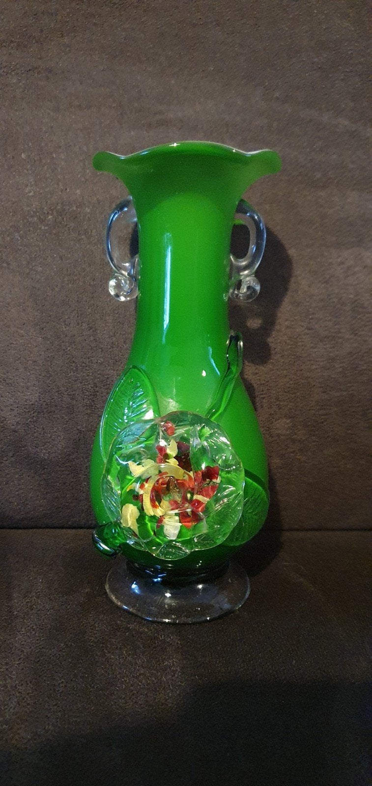 Murano groene glazen vaas, Antiek en Kunst, Ophalen of Verzenden