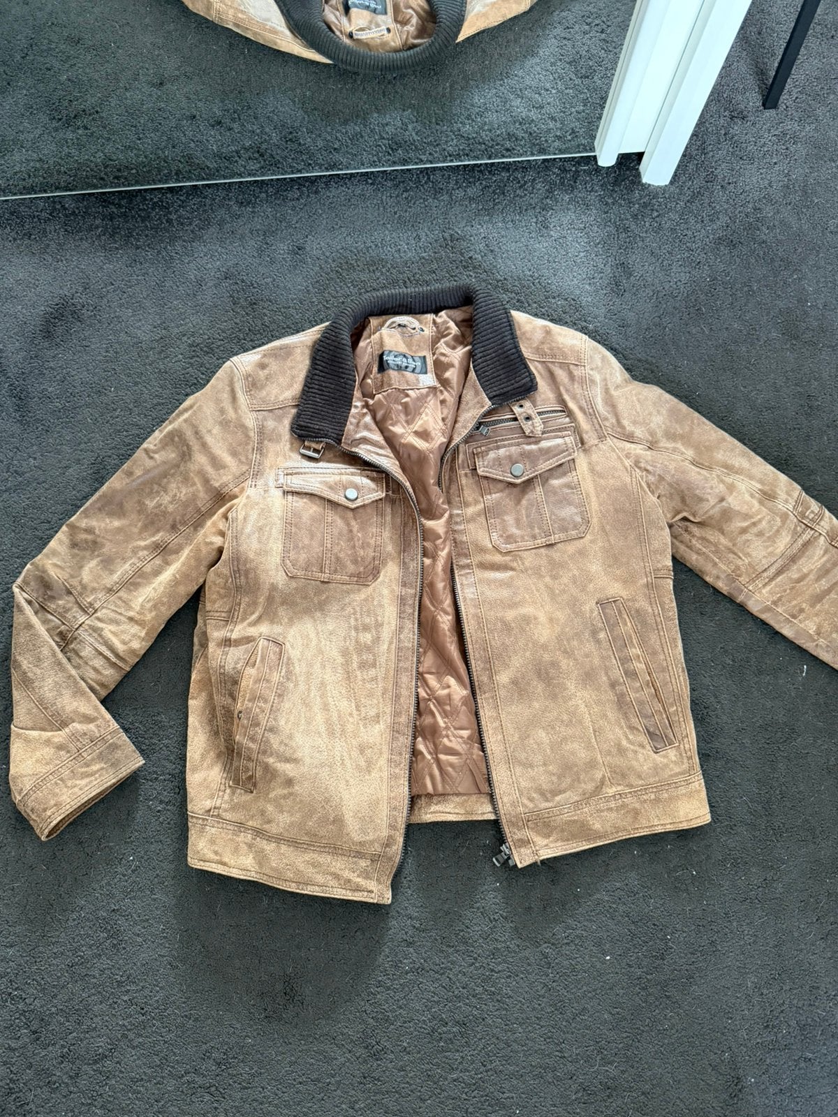 Vintage leren jas Tailor & Son maat XL bruin, Kleding | Heren, Jassen | Winter, Ophalen of Verzenden, Zo goed als nieuw, Maat 56/58 (XL)