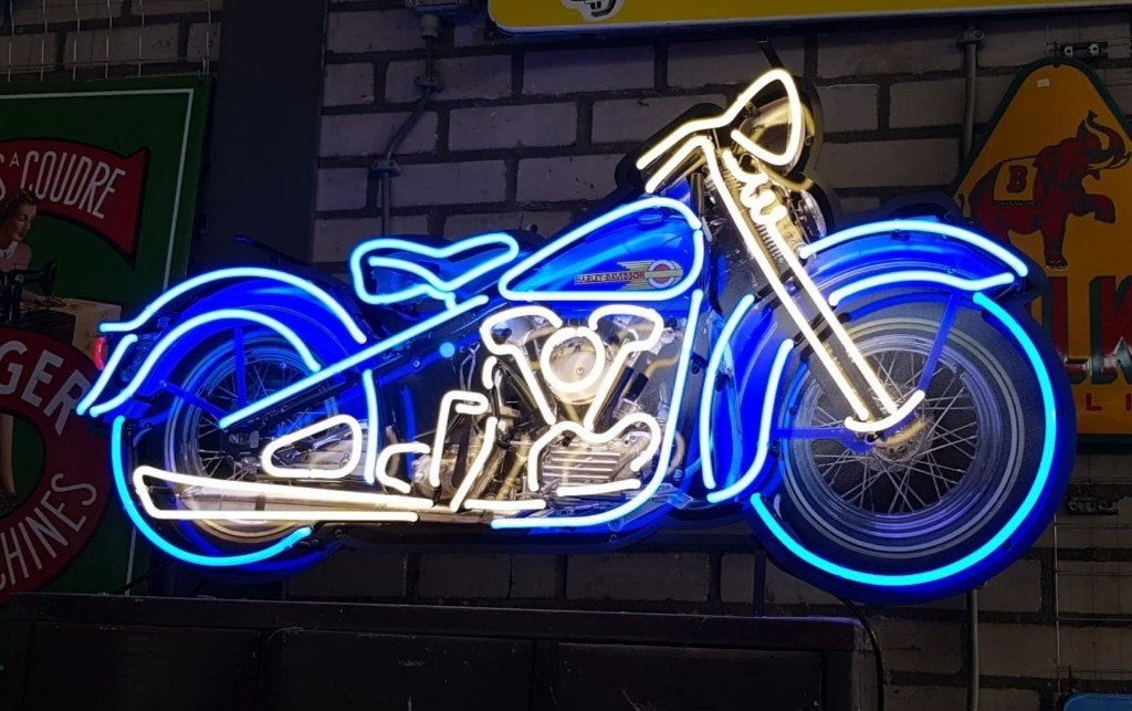 Grote motor neon licht mancave showroom garage verlichting, Ophalen, Zo goed als nieuw, Lichtbak of (neon) lamp